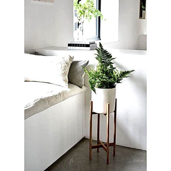 White Concrete Hurricane Planter Medium