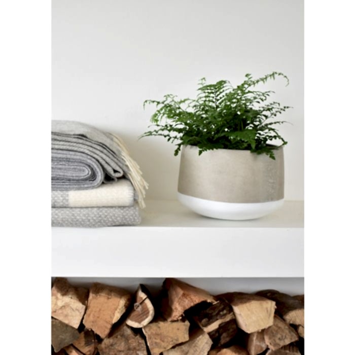 Large Concrete Pot - White