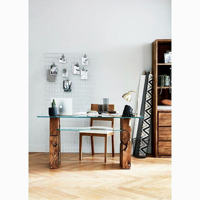 Teak Root Glass Desk