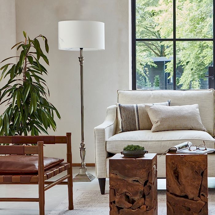 Towton Floor Lamp - Antique Silver