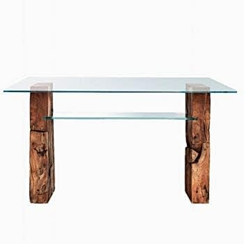 Teak Root Glass Desk