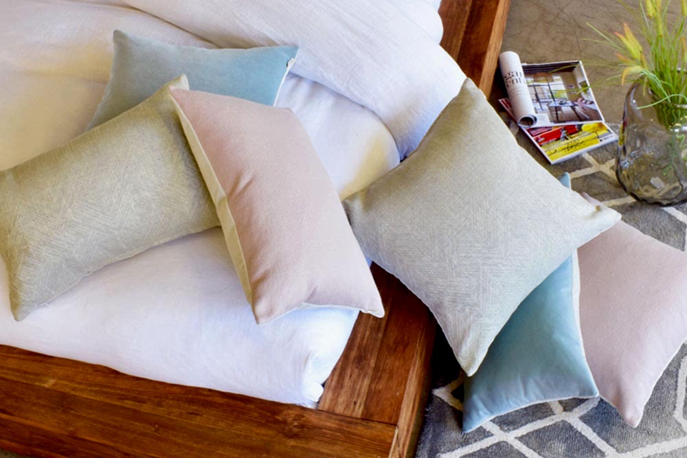 Seasonal pastel feature cushions