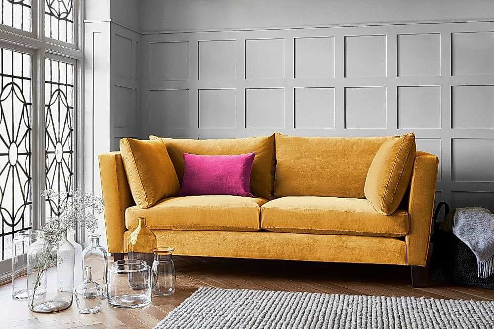 how to add colour to your home Madison sofa in ochre bright colour